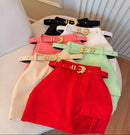 Short saia com cinto